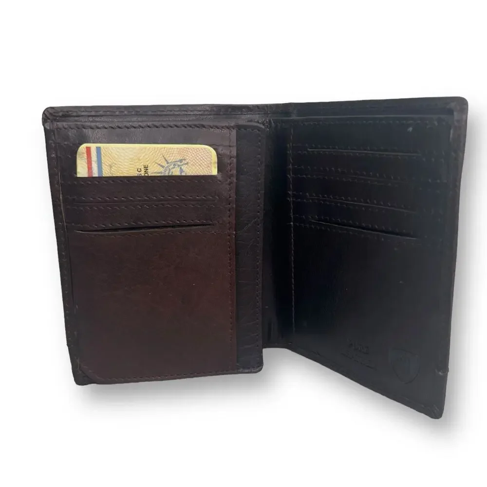 Spikes & Sparrow Baxter Mens Dark Brown Leather Wallet RFID 12 Card  Slots New